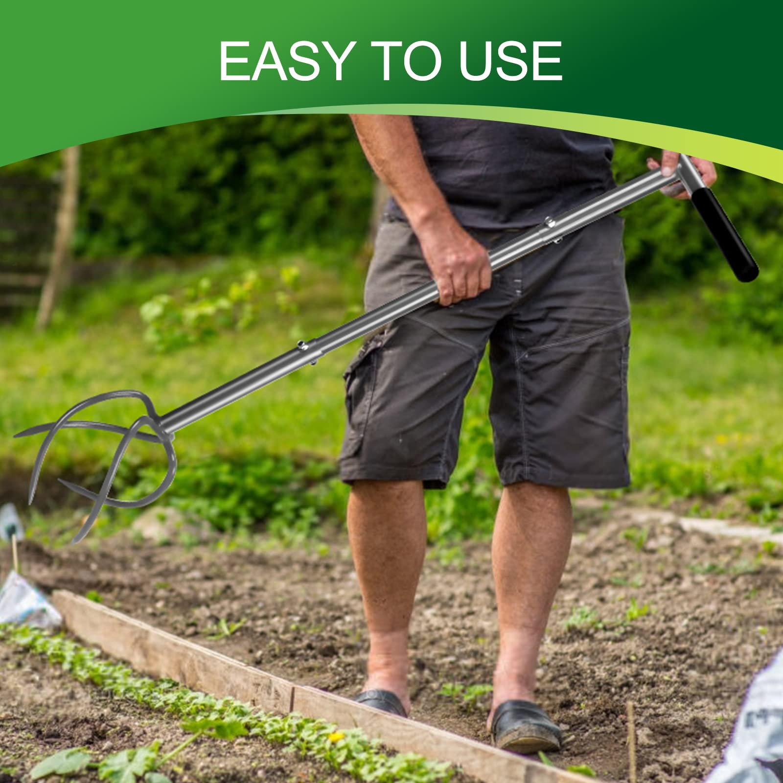 Walensee Manual Hand Tiller – Steel Garden Claw Cultivator & Aerator