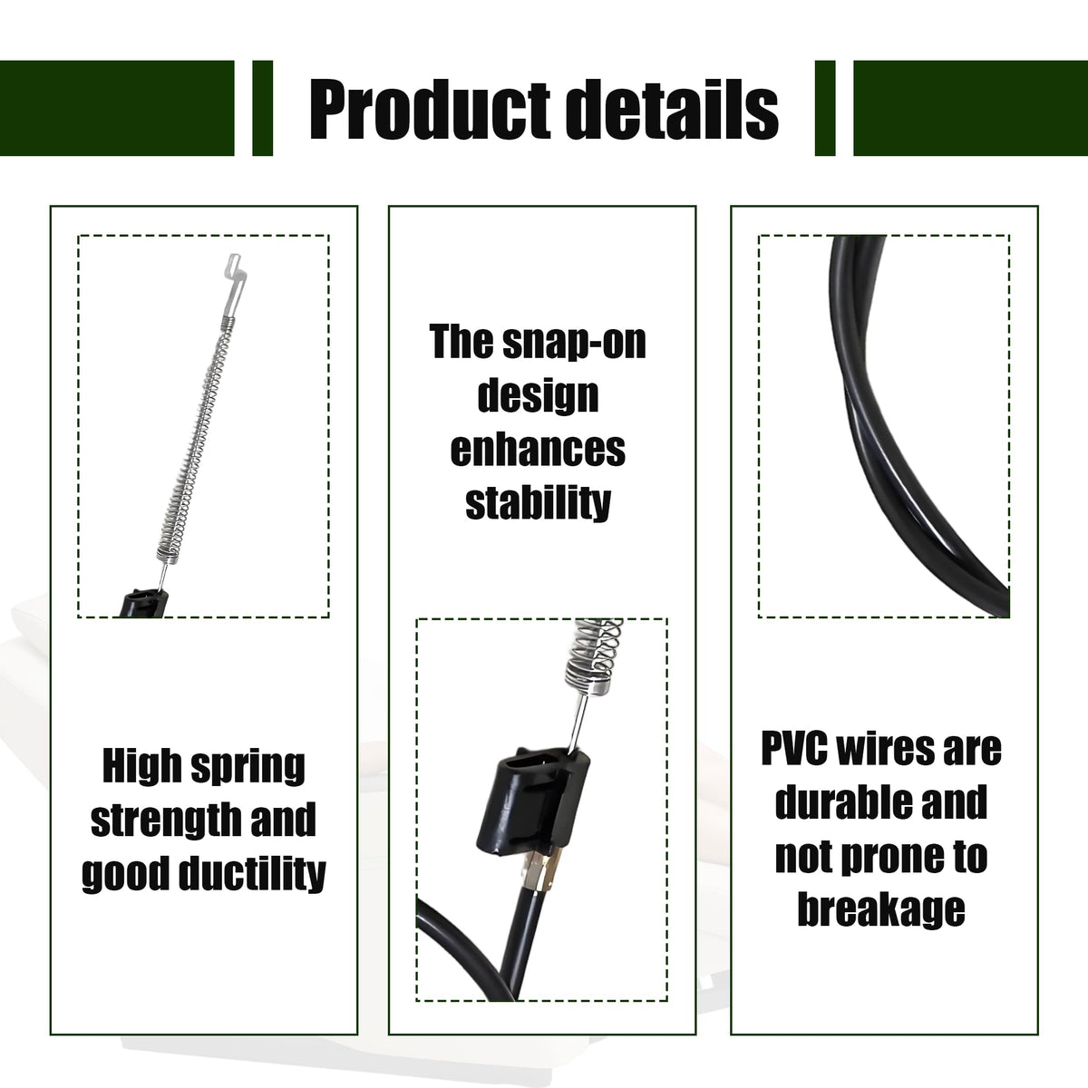 Manyugo 2PCS Recliner Chair Cable Replacement, Black - image 3