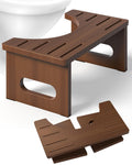 Jolof Store Wooden Toilet Stool – Foldable Ergonomic Footstool, Brown