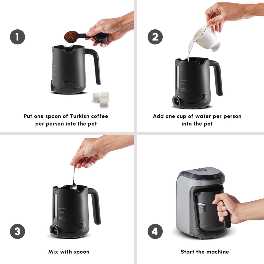 Karaca Hatır Hüps Turkish Coffee Maker & Milk Machine - 5 Cup, Anthracite