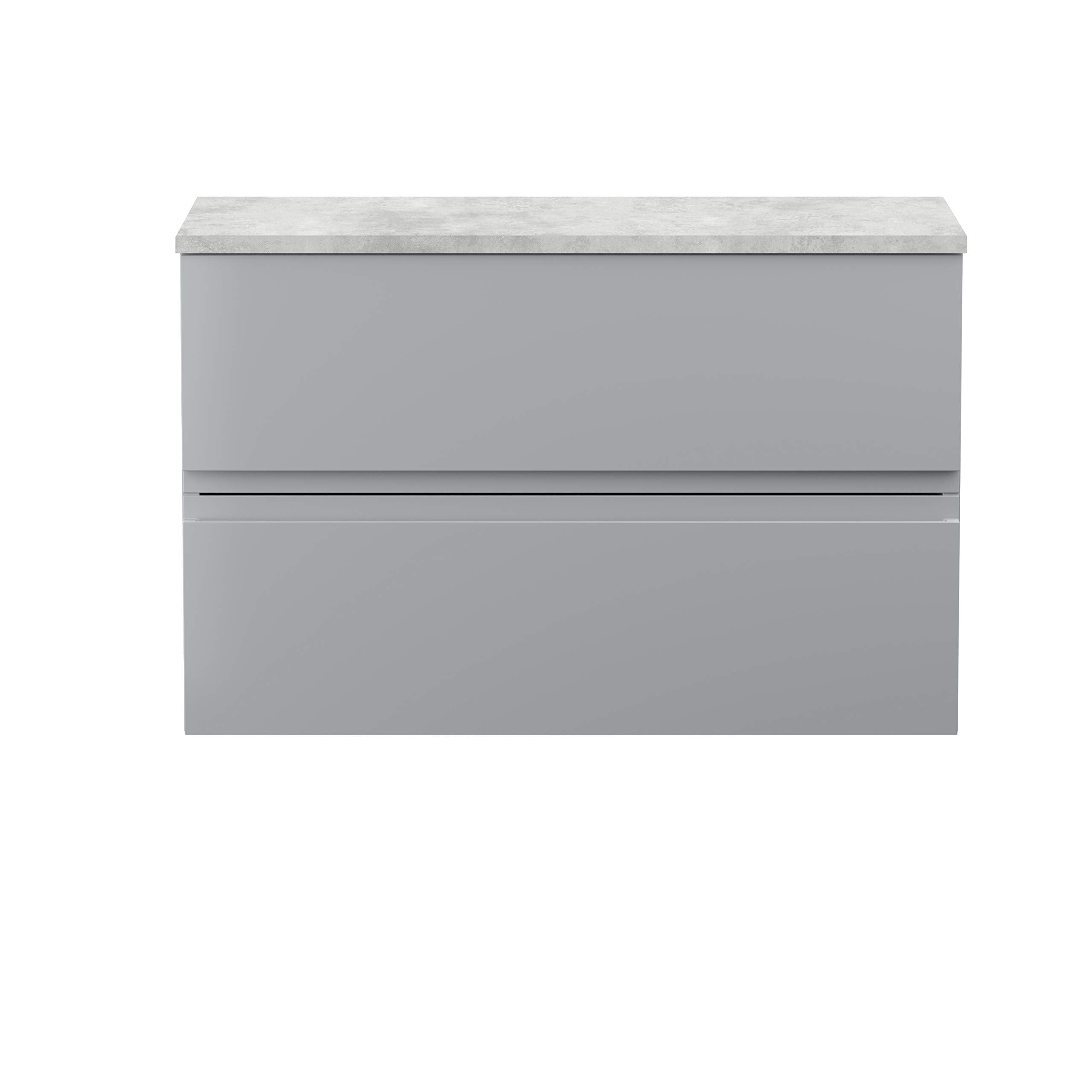 Hudson Reed Urban 800mm Wall Hung Vanity Unit - 2 Drawer Satin Grey