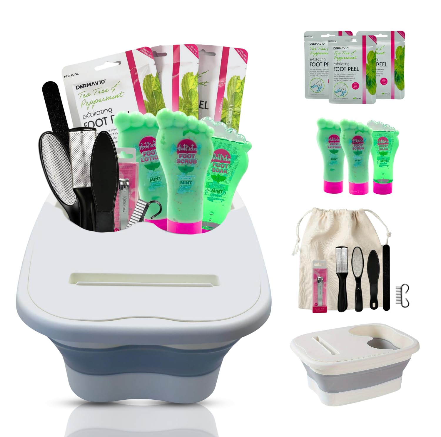 VIKINGTREAT Foot Care Kit – 11-Piece Foot Spa Set with Peel Mask & Basin