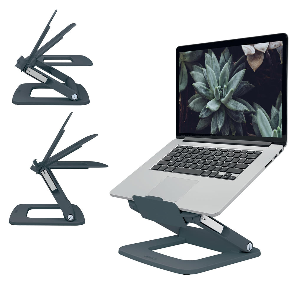 Leitz Height Adjustable Multi-Angle Laptop Stand, 80% Recycled Plastic, Six Pre-Set Height & Angle Combinations, Compact Footprint, 100% Recyclable