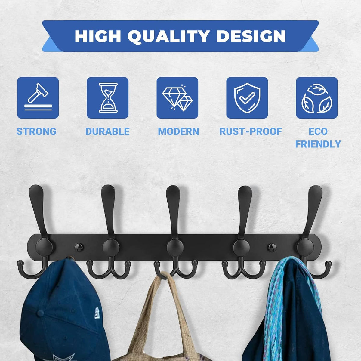 GlazieVault Coat Hooks for Wall - Stainless Steel Coat Racks 2 Pack - Heavy Duty Coat Hook Wall Mounted - image 5