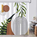 Bonhause Boho Green Leaf Shower Curtain | Waterproof Polyester, 180x180cm