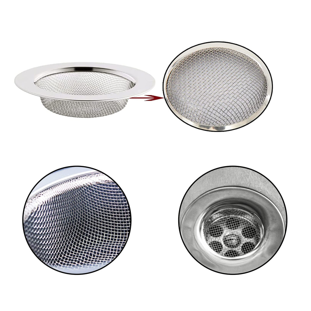 2pcs Stainless Steel Sink and Shower Drain Strainers, 77mm Diameter - image 3
