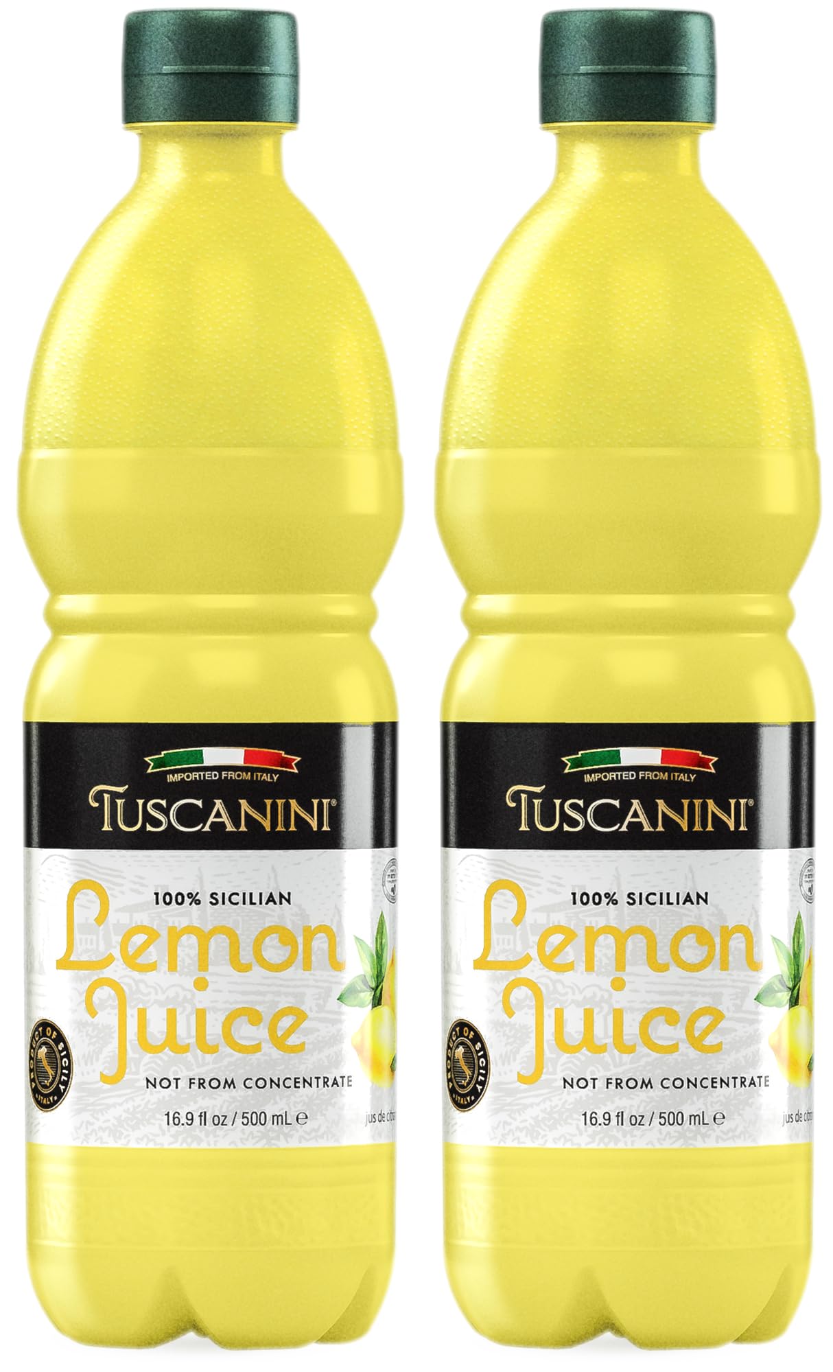 Tuscanini Sicilian Lemon Juice – 100% Not from Concentrate, 500ml (2 Pack)
