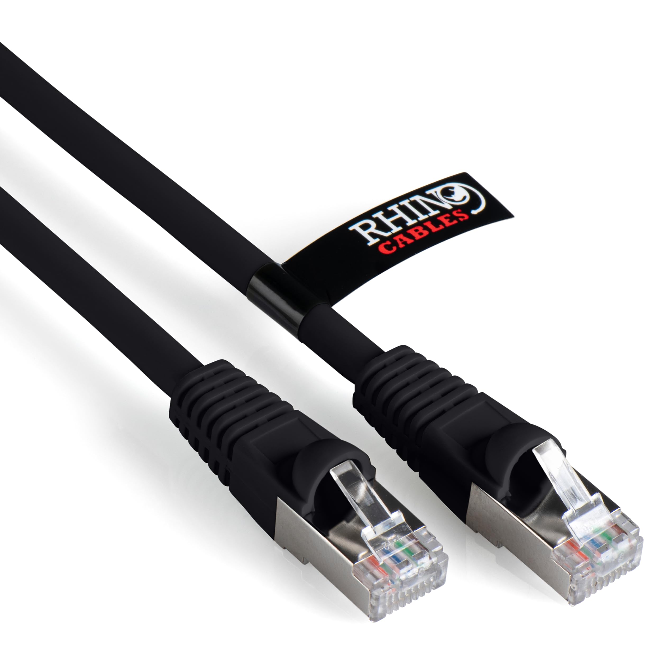 rhinocables CAT 6a Ethernet Cable | 10Gbps S/FTP RJ45 LAN - 10m Black