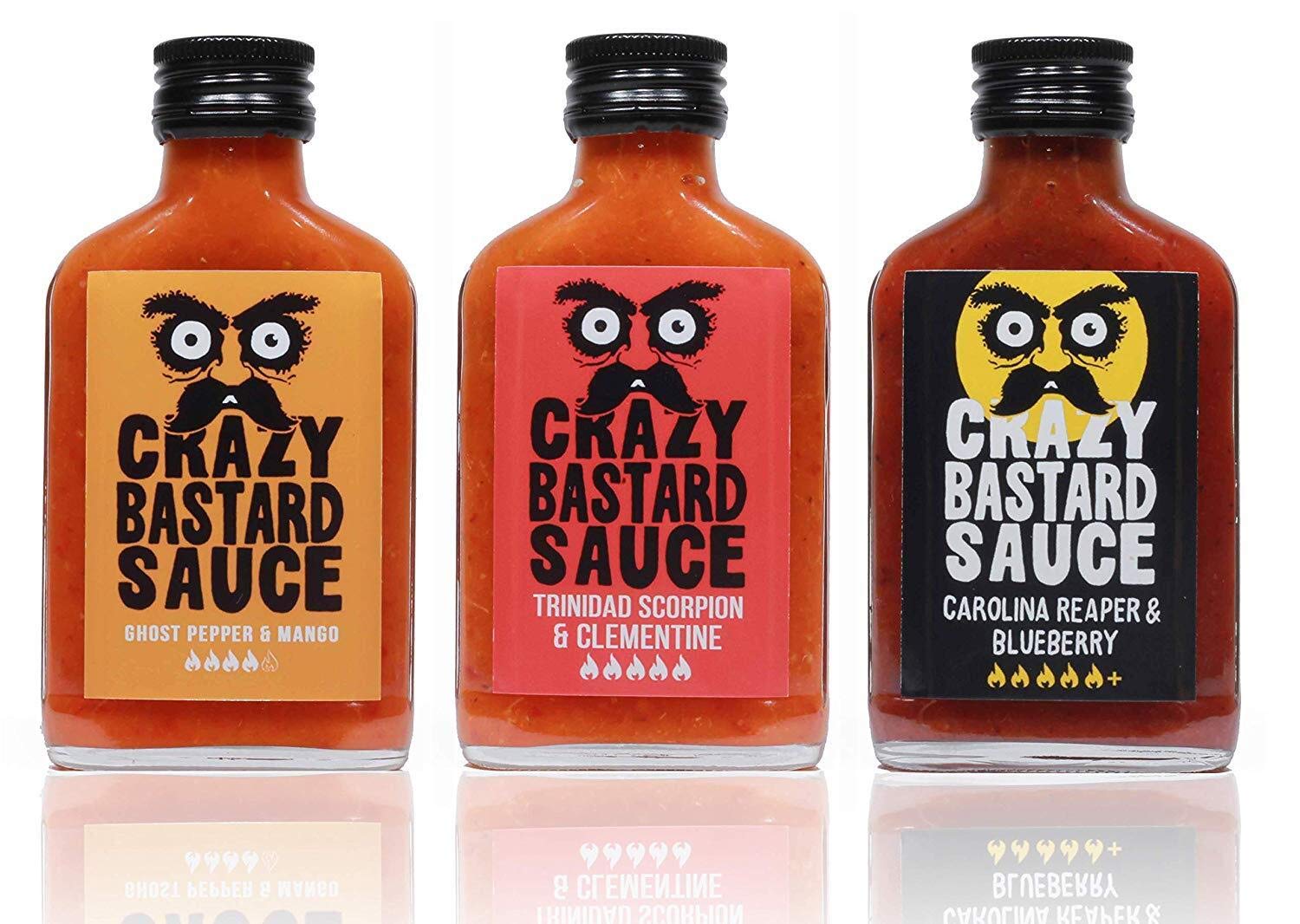 Crazy B Sauce Hot Sauce Sampler Set – Ghost, Scorpion & Reaper (3x100ml)