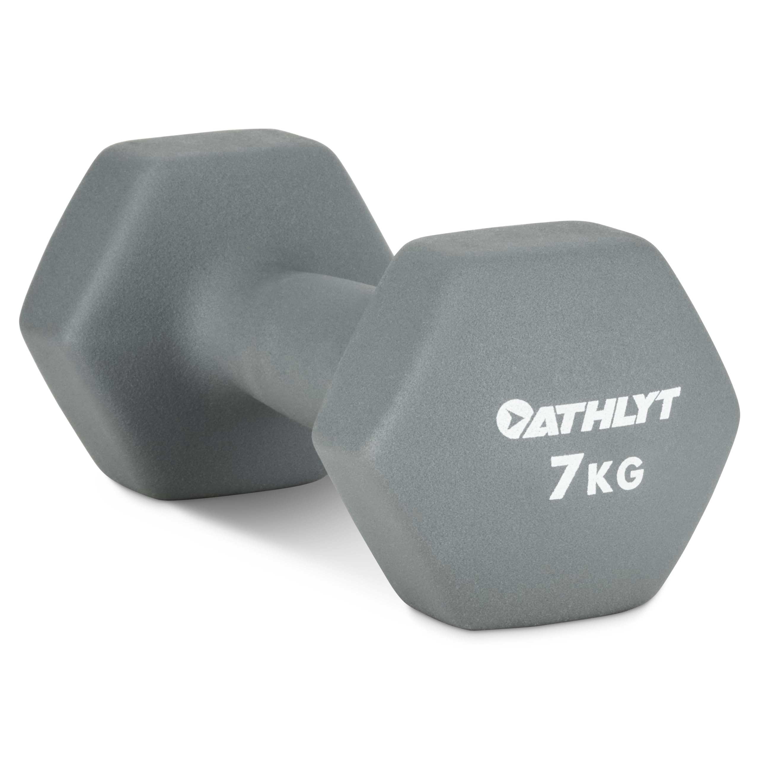 Athlyt Neoprene Dumbbells – 2 x 7kg Hexagonal Weights for Home Gym