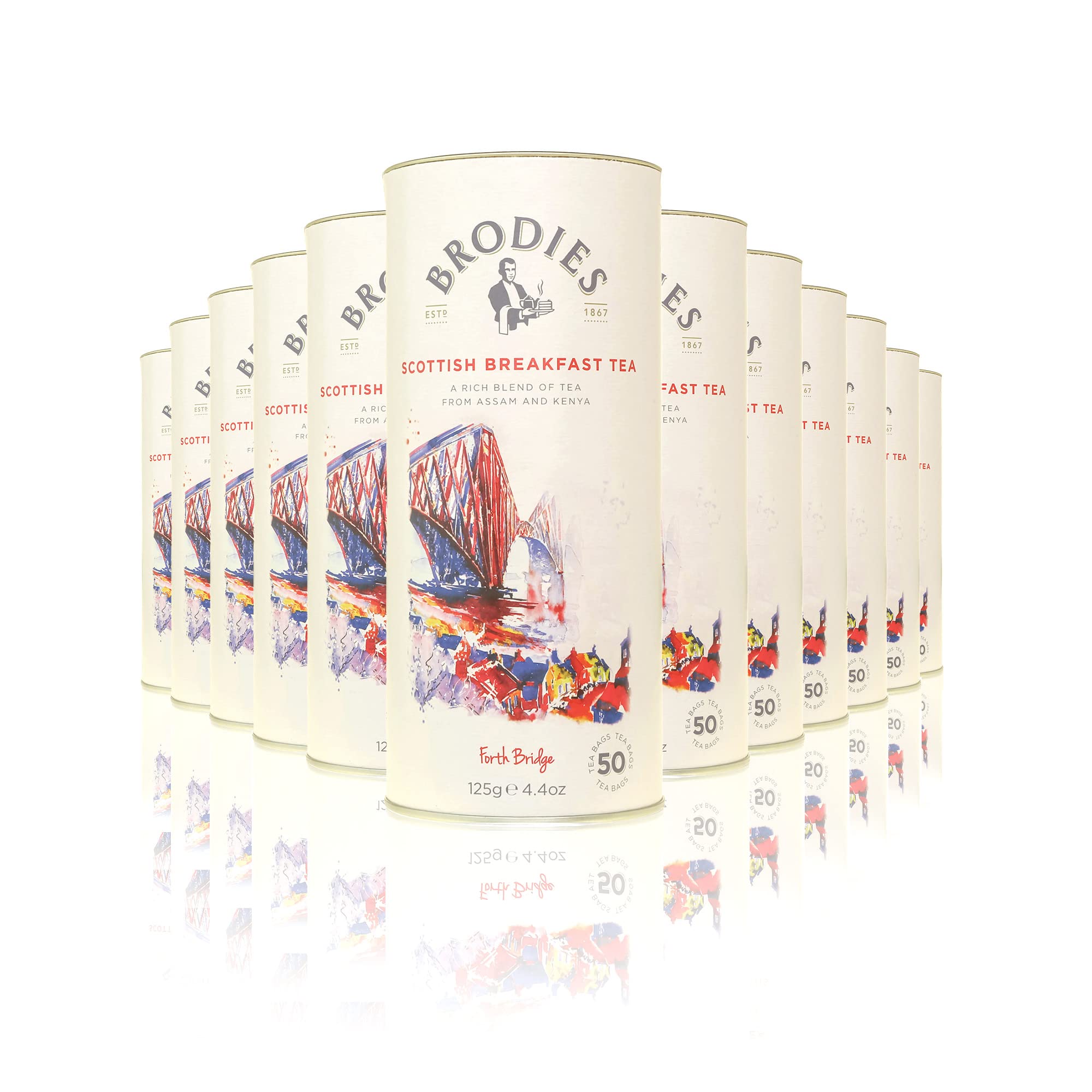 Brodies Scottish Breakfast Black Tea – 600 Tea Bags (12 Drums of 50)