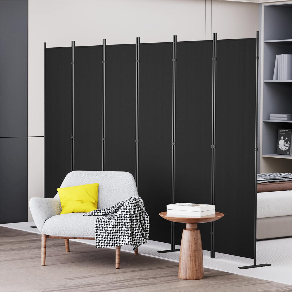 C-Hopetree 6-Panel Room Divider | 180cm Folding Privacy Screen - Black