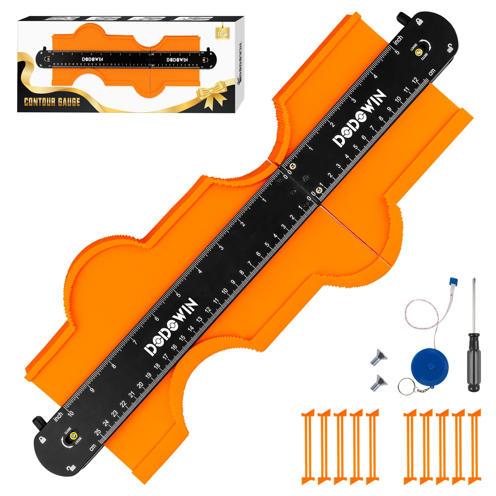 DODOWIN Connectable Contour Gauge Profile Tool - 3 Sizes for Flooring