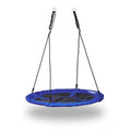 Relaxdays Round Nest Swing – Enclosed Outdoor Plate Swing, Dark Blue
