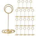 HomWanna Table Number Holders - 20 Pack Gold Place Card Stands for Weddings