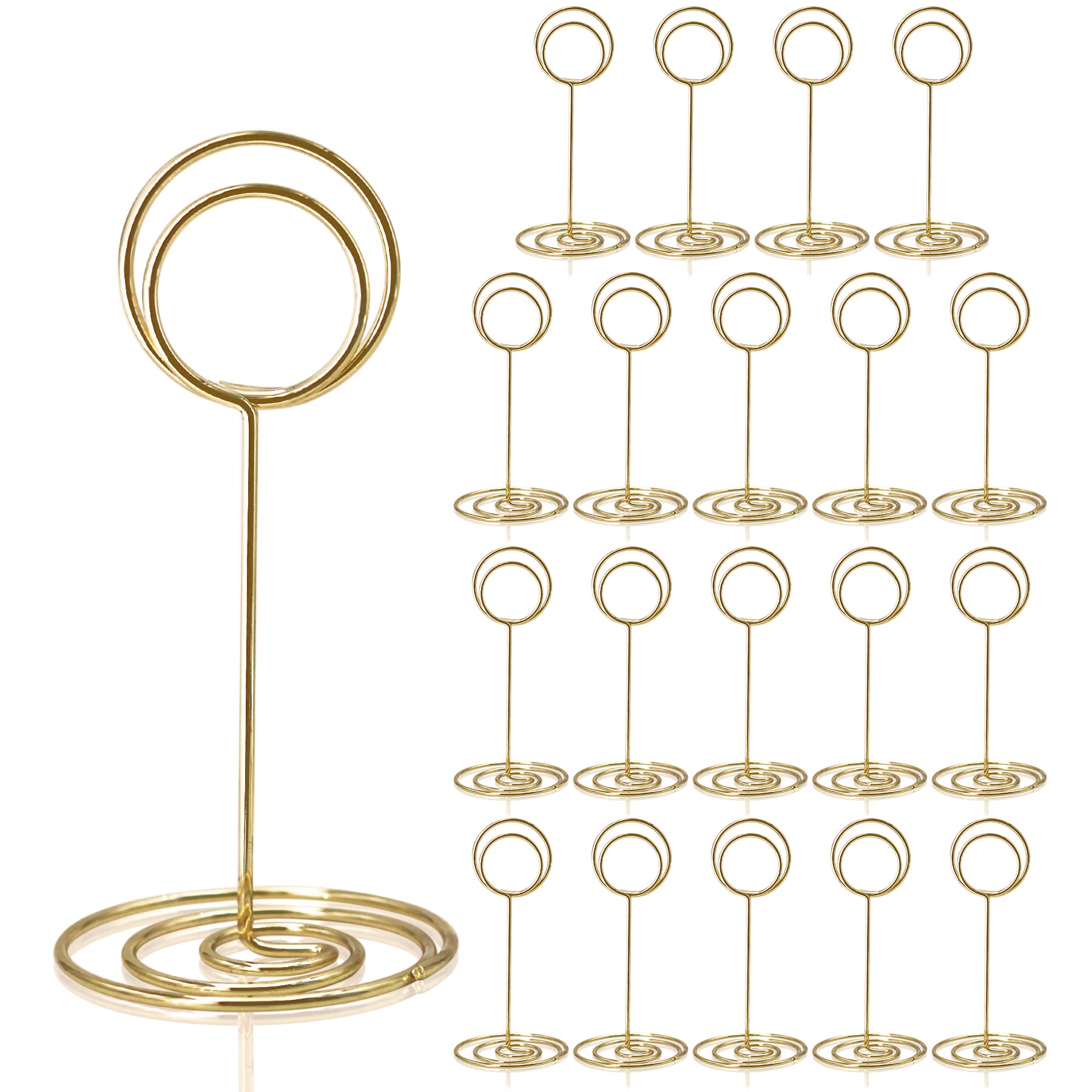 HomWanna Table Number Holders - 20 Pack Gold Place Card Stands for Weddings