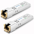 QSFPTEK 1G SFP to RJ45 Copper Module | 10/100/1000BASE-T Transceiver 2-Pack