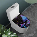 COEQINE Blue Neon Mushroom Toilet Lid Cover Set | Washable Polyester