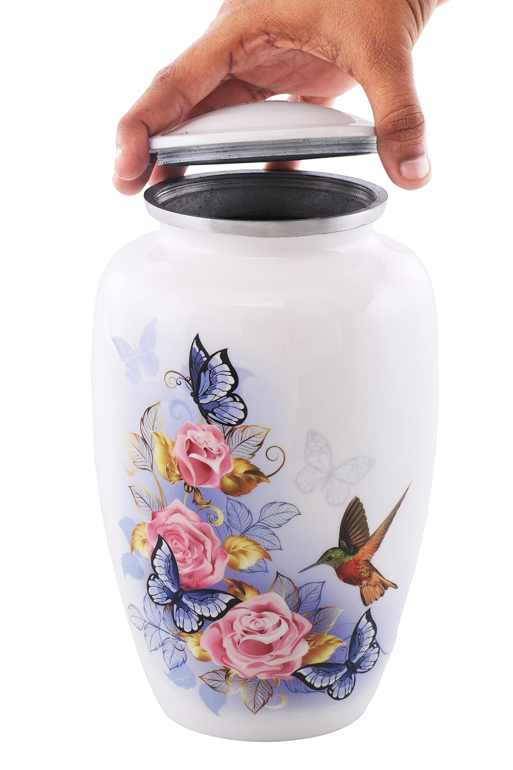 Urns of Dignity Hummingbird Cremation Urn for Human Ashes – Metal Adult Urn