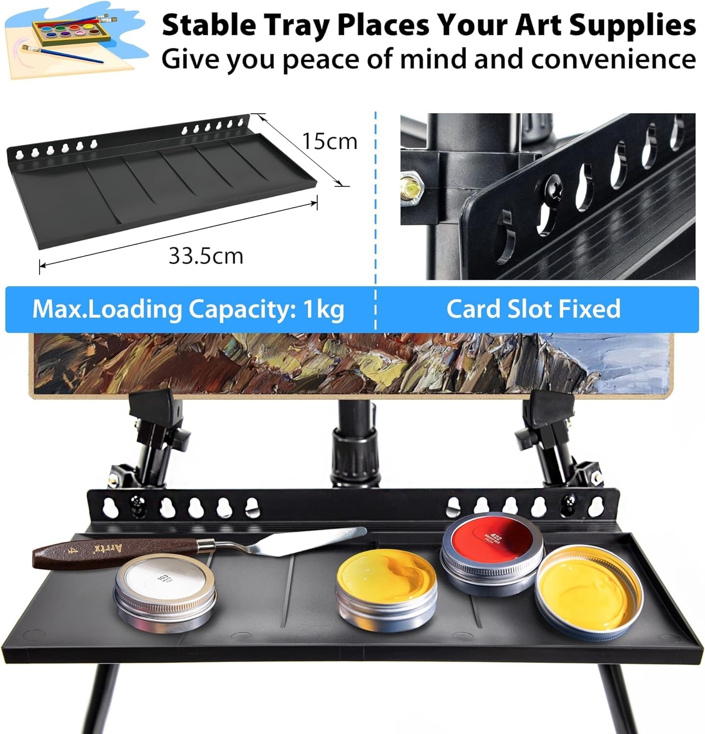 WIIGO Art Easel Stand – Adjustable 155cm Aluminum Tripod for Floor & Table