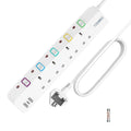 10M Extension Lead: 4 Way Power Strip with 3 USB Ports
