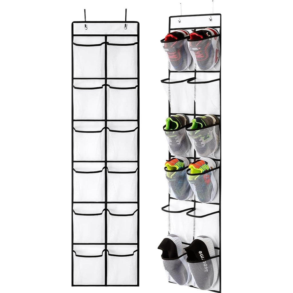 SOPSTUO Hanging Shoe Storage, Over Door Shoe Storage, Door Shoe Rack,12 Breathable Mesh Huge Pockets - image 1