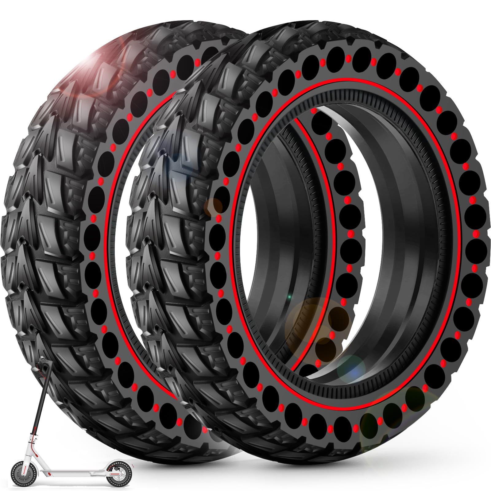 BANGTING 2PCS Solid Electric Scooter Tyres | 8.5x2 Puncture Proof Rubber