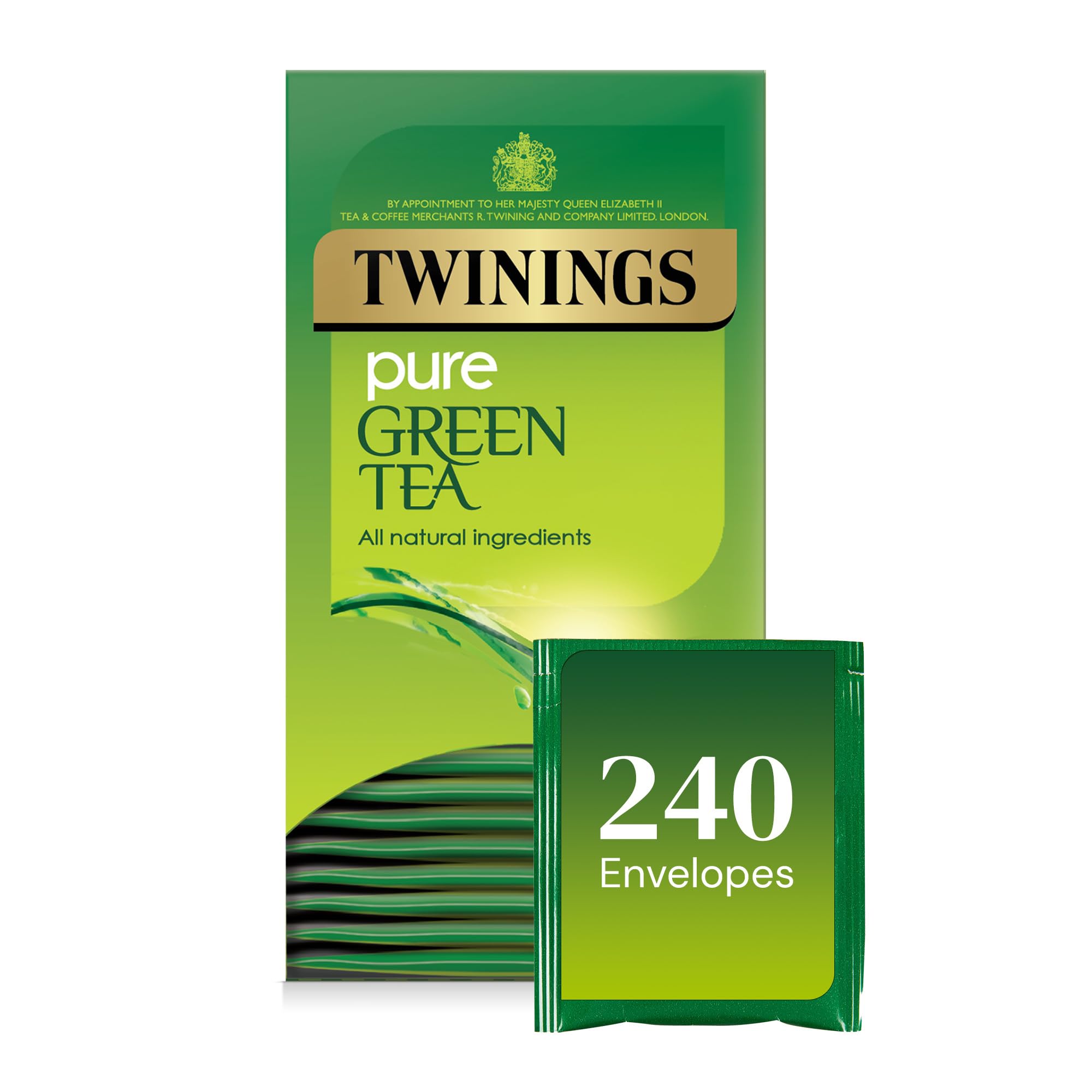 Twinings Pure Green Tea - Biodegradable Enveloped Tea Bags (40 Pack)