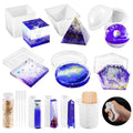 OSELEE 21Pcs Silicone Resin Moulds Kit for Jewelry, Coasters & Candles