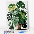 Framed Paint by Numbers for Adults - Green Plants Acrylic Kit