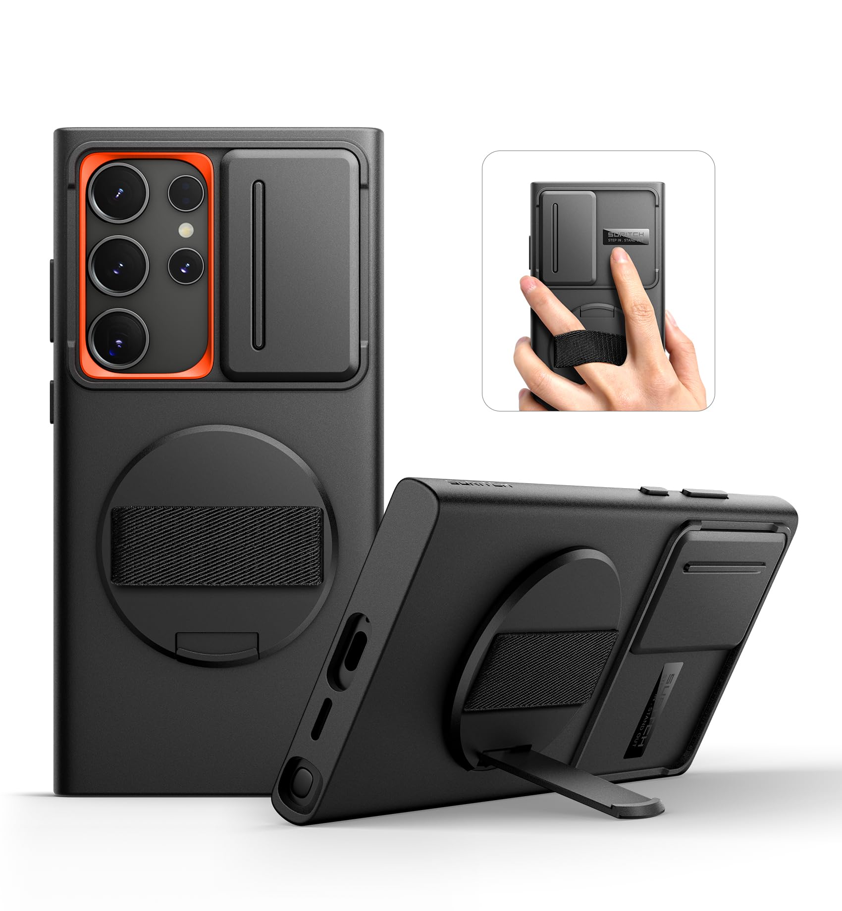 SURITCH Samsung Galaxy S24 Ultra Case – Rugged Kickstand & Camera Cover