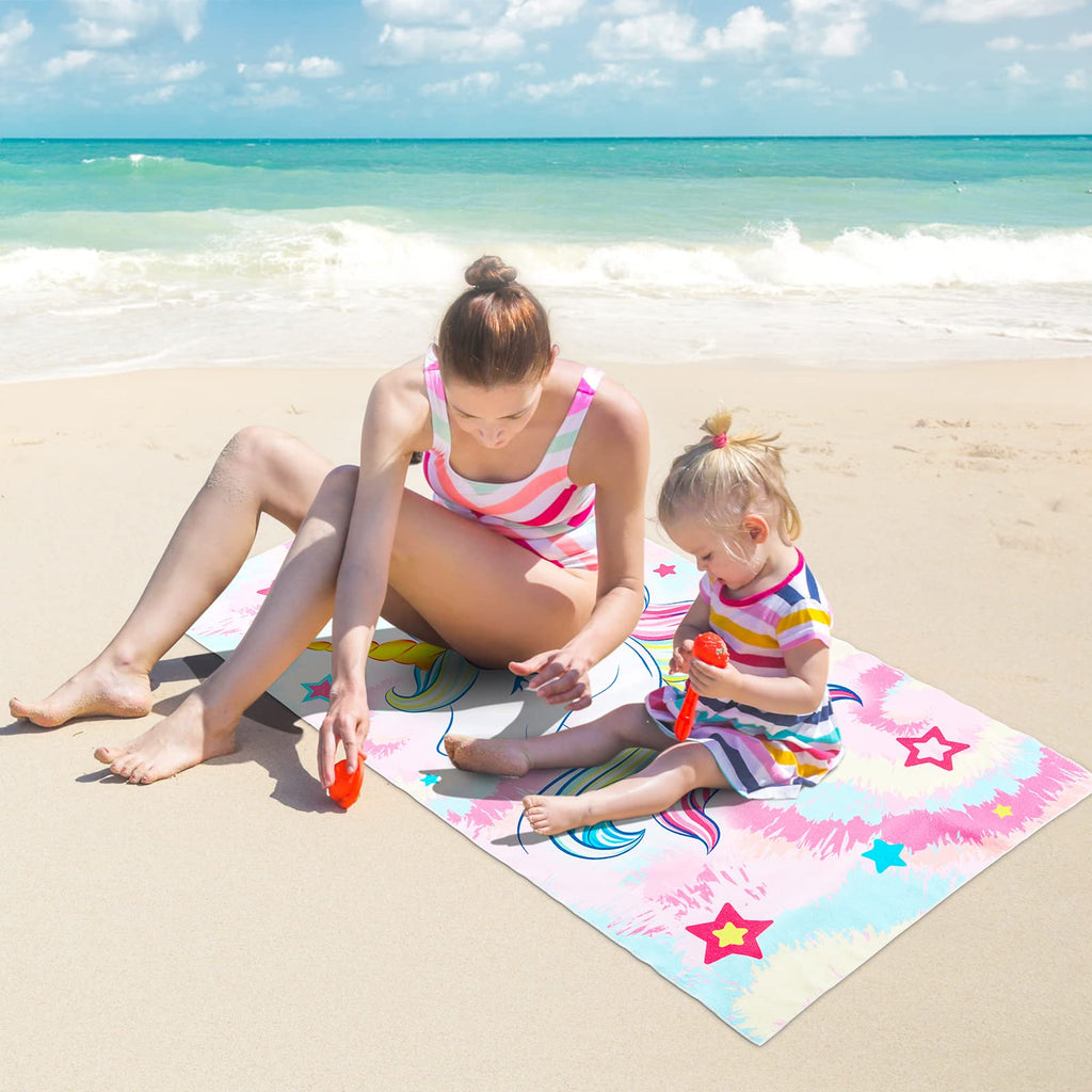 WERNNSAI Unicorn Microfibre Beach Towel for Kids, 76 x 150cm Bath Towel - image 5