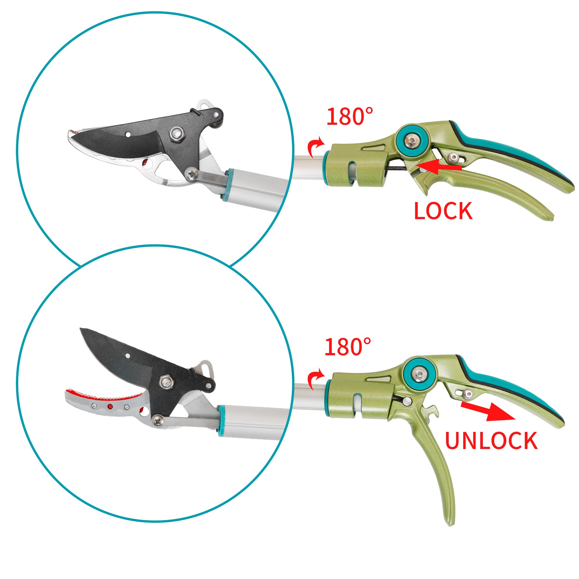 GARTOL 130cm Long Reach Tree Pruner & Fruit Picker | Aluminum Handle