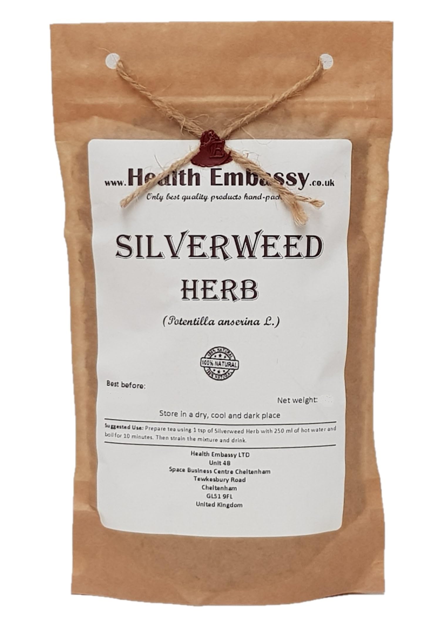 Health Embassy Silverweed Herb (Potentilla anserina) - Natural Tea, 100g