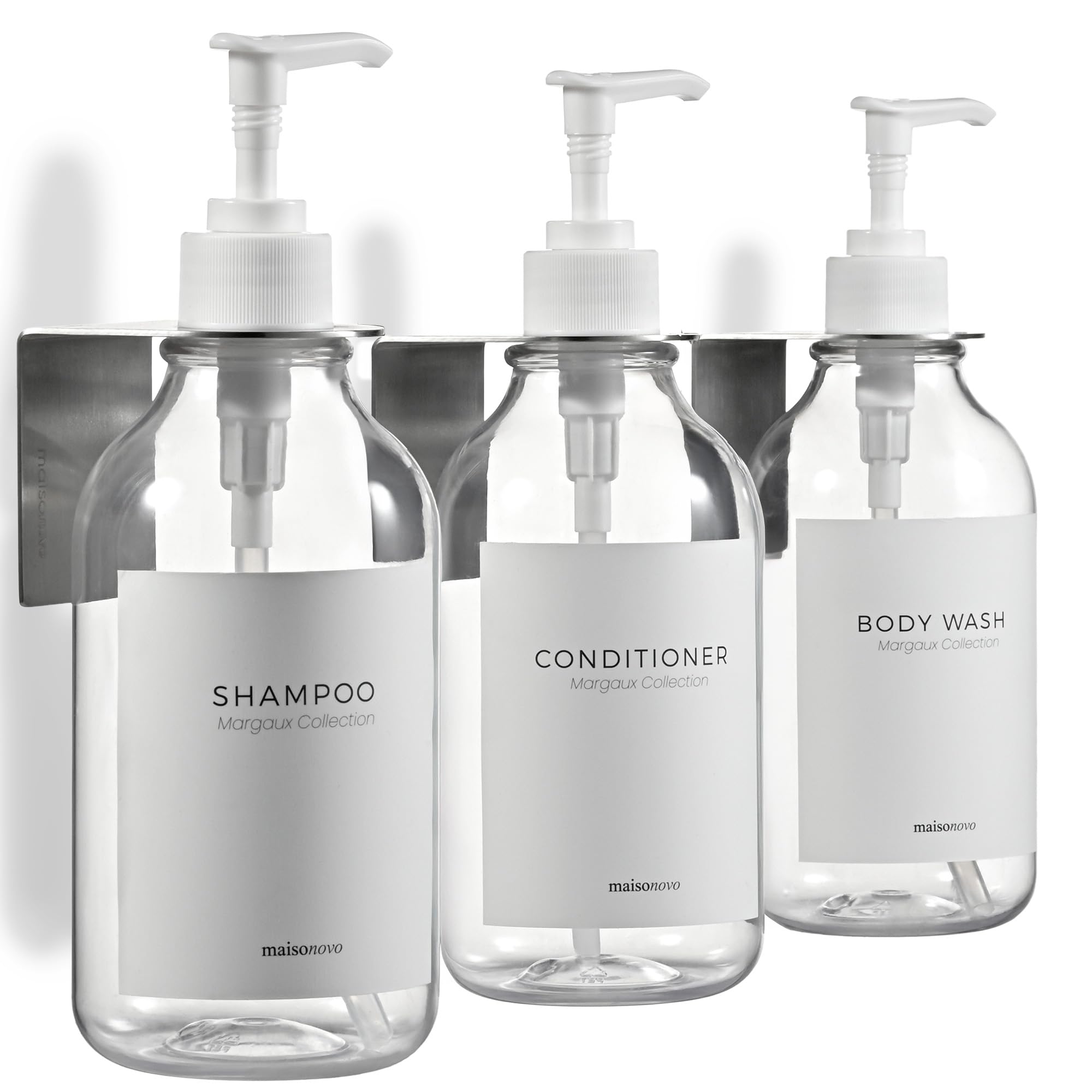 MaisoNovo Wall Mounted Shampoo and Conditioner Dispenser Set - 3 Pack