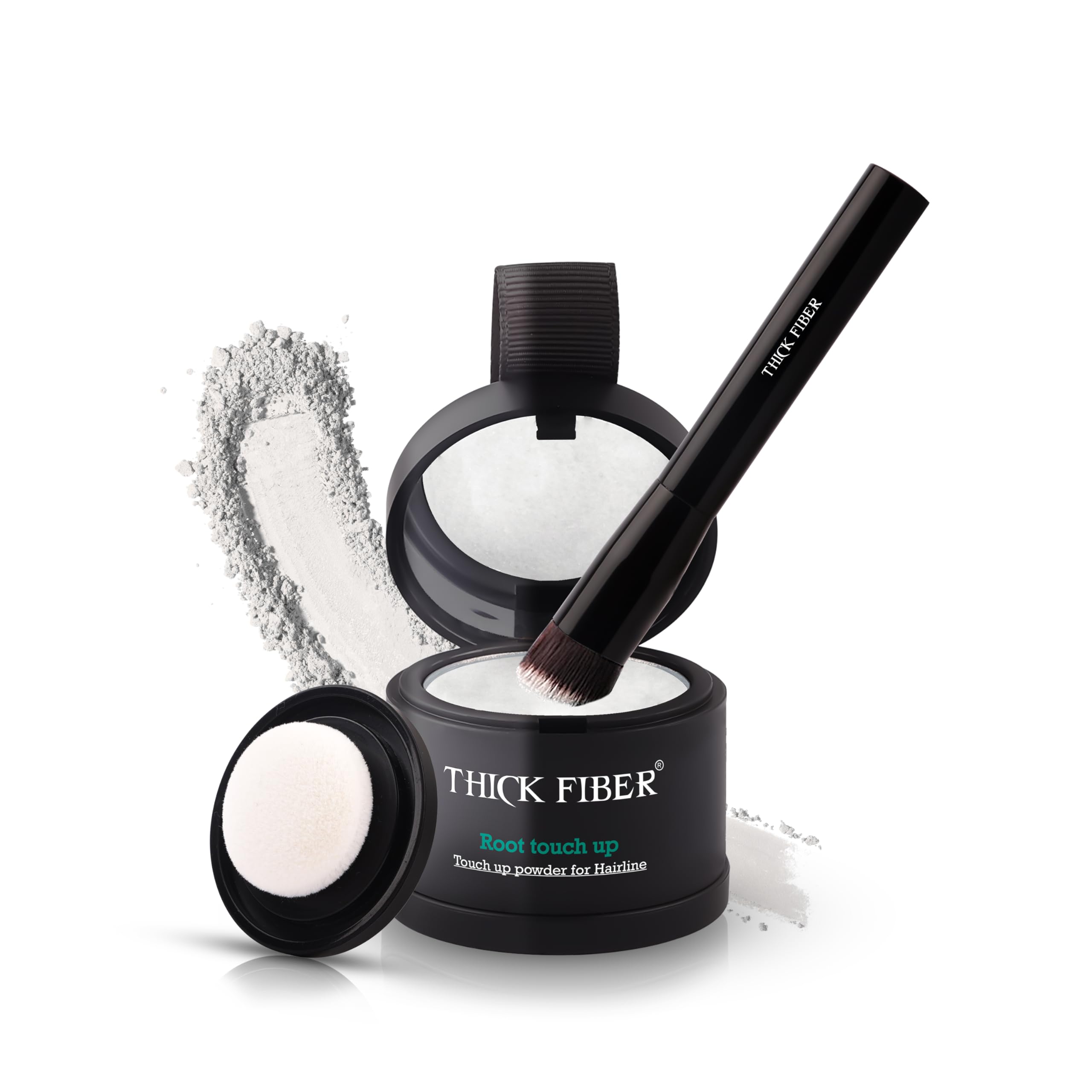 THICK FIBER Root Touch Up & Hairline Powder - Water Resistant Hair Concealer