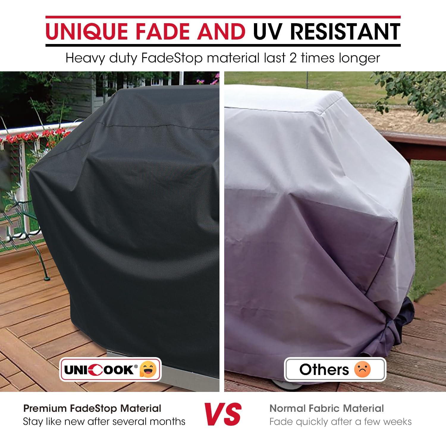 Unicook 65 Inch BBQ Cover – Heavy Duty Waterproof UV Resistant Grill Cover