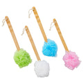 Juvale Long Handle Back Scrubber Loofah - 4-Pack Exfoliating Mesh Pouf