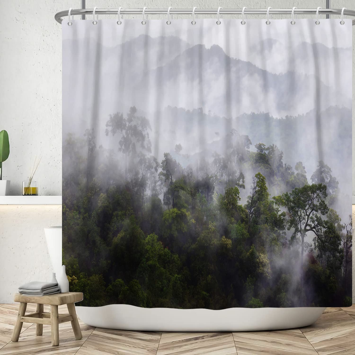 Forest Landscape Shower Curtain | Waterproof Polyester 180x200cm