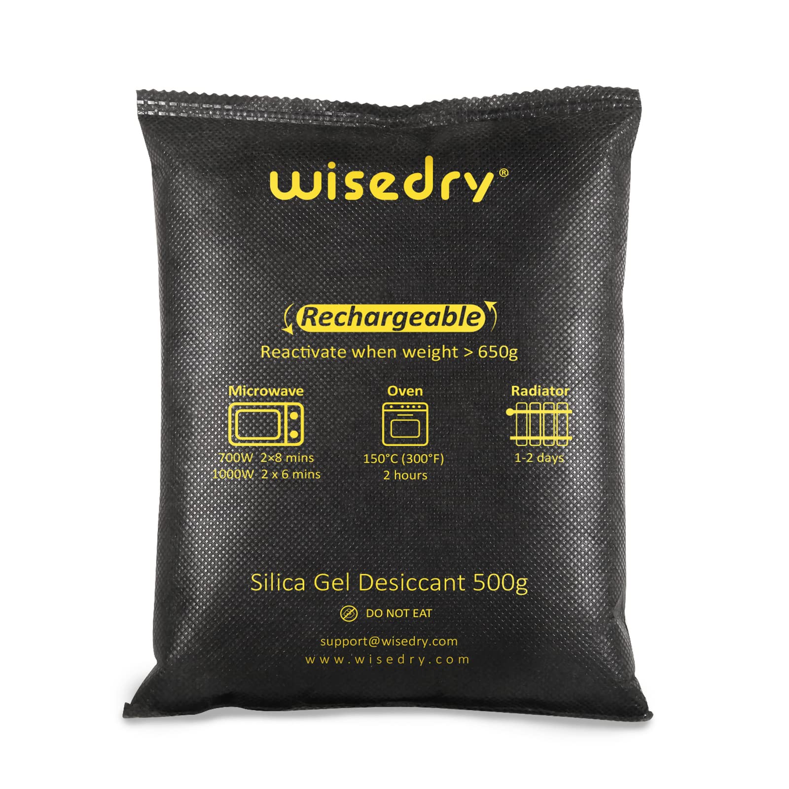 Wisedry Reusable Car Dehumidifier Bags – 1kg Silica Gel Moisture Absorber