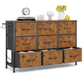 Chest of Drawers 9-Drawer Storage Unit Bedroom Rustic Brown100x30x65cm