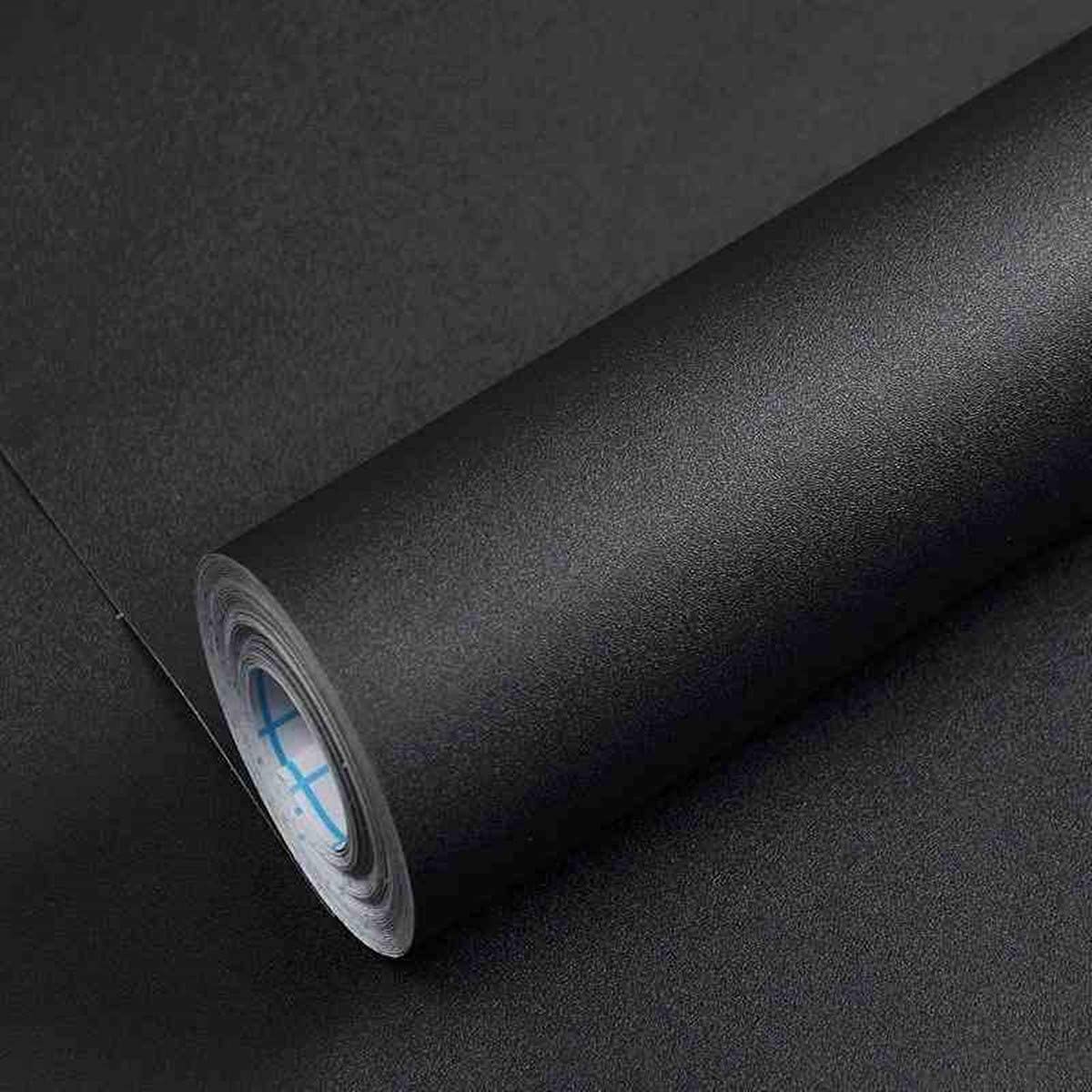 Black Vinyl Wallpaper – 40cm x 10m Peel and Stick Film