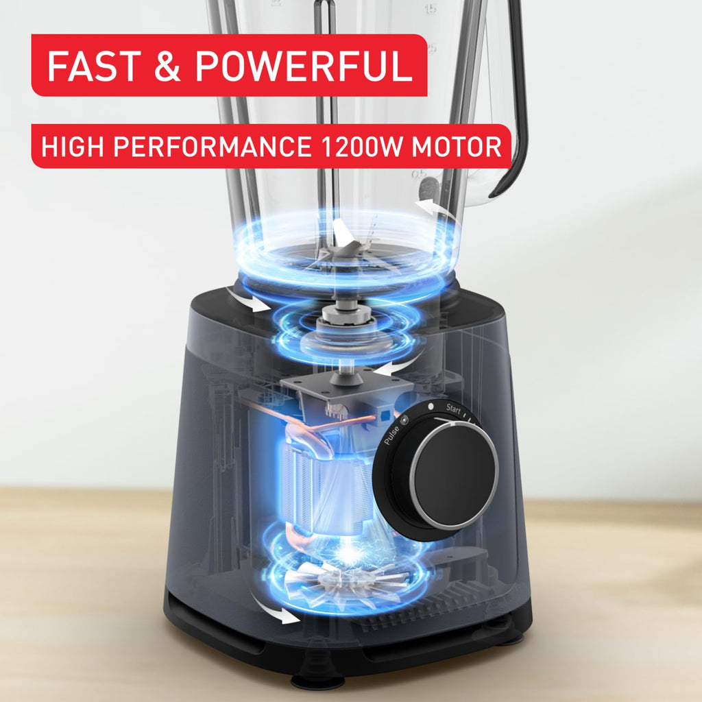 Tefal PerfectMix High-Speed Blender | 1200W 2L Glass Jar - Grey
