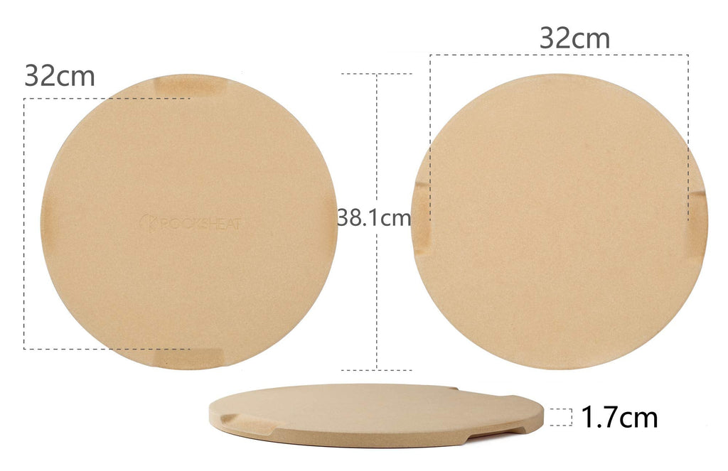 ROCKSHEAT Round Pizza Stone for Oven and Grill | 38cm Baking Stone