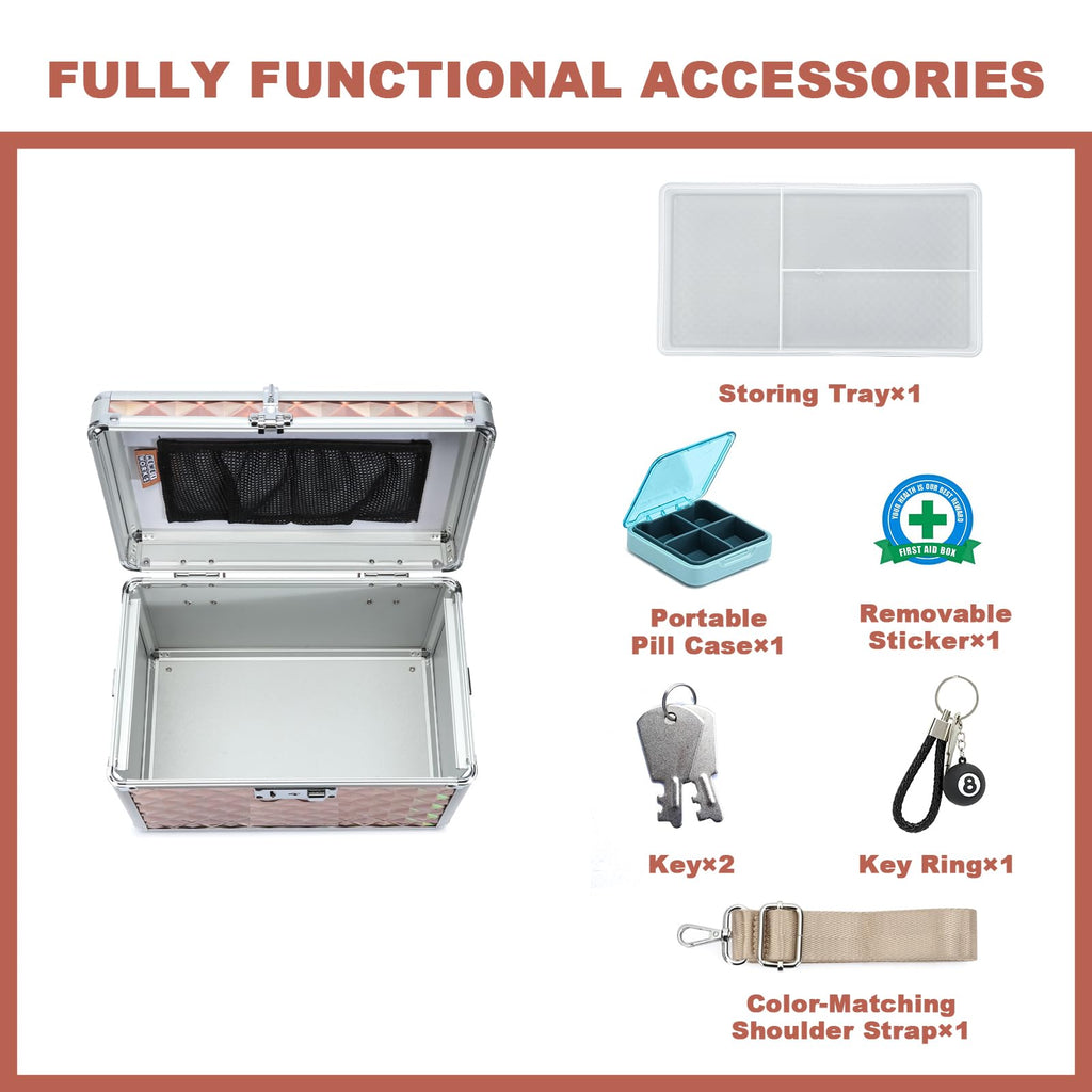 HEWEI WORKS Medication LockBox with Key, Lockable Medicine Storage Box, Security Lock Box, Medical Organizer - image 3