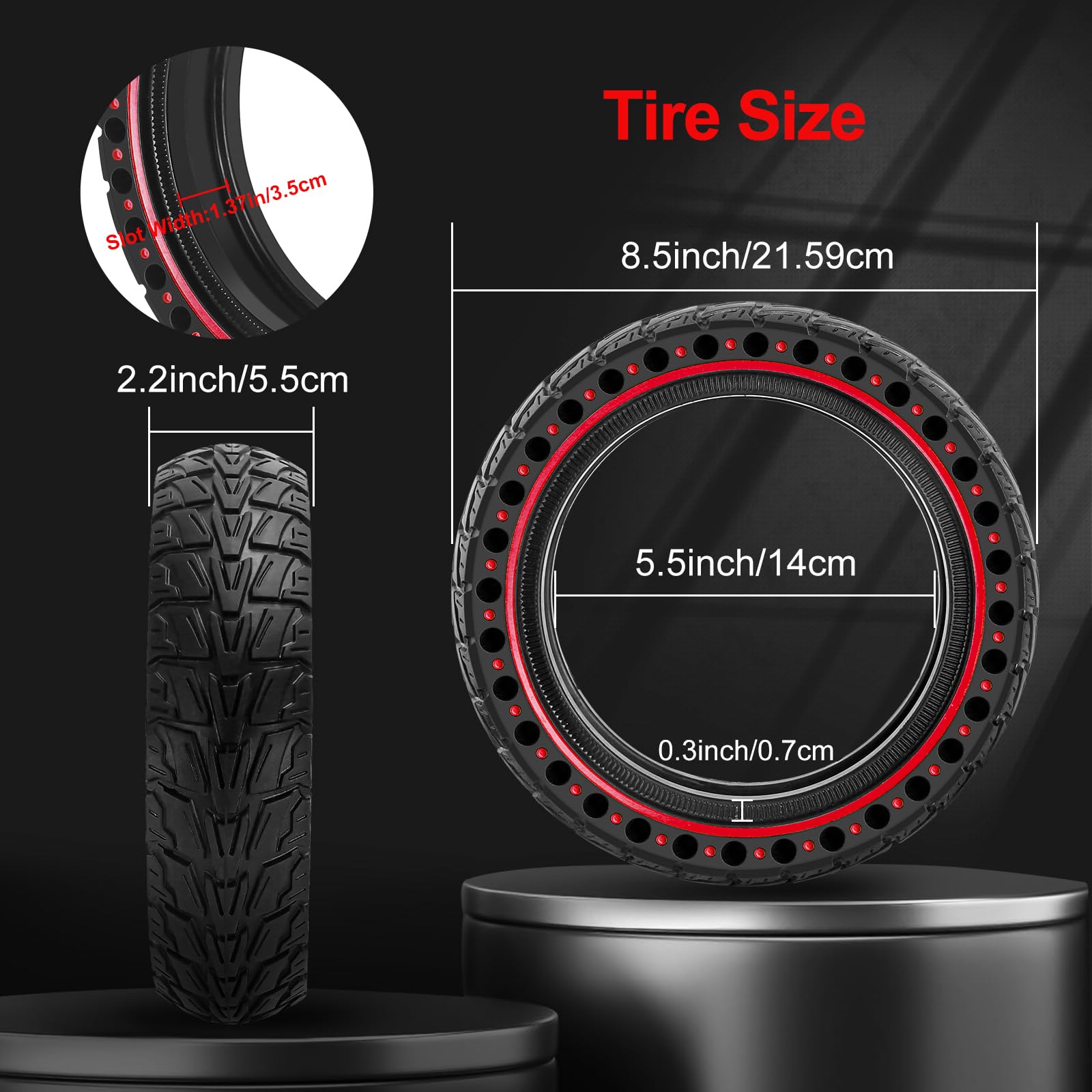 BANGTING 2PCS Solid Electric Scooter Tyres | 8.5x2 Puncture Proof Rubber