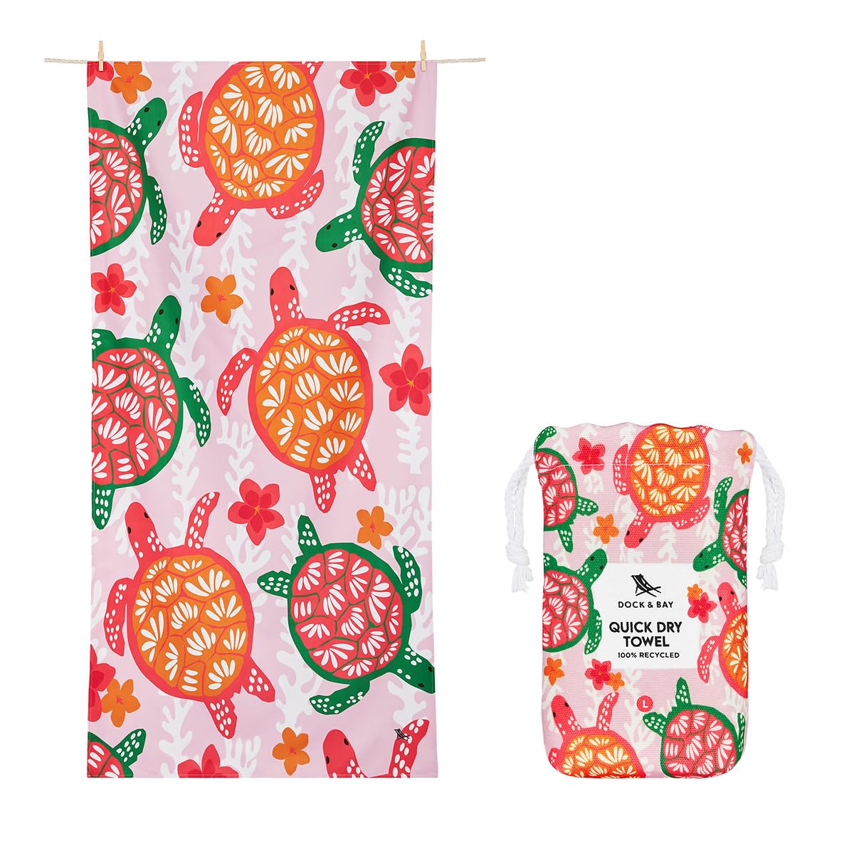 Dock & Bay Quick Dry Sand Free Beach Towel - Recycled - Turtley Tropical