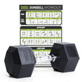 PhysKcal Odourless Poly Rubber Hex Dumbbells | Home Gym Weights