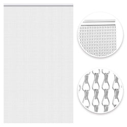 VerRich Aluminium Chain Door Fly Screen – 80x200cm Silver Insect Curtain