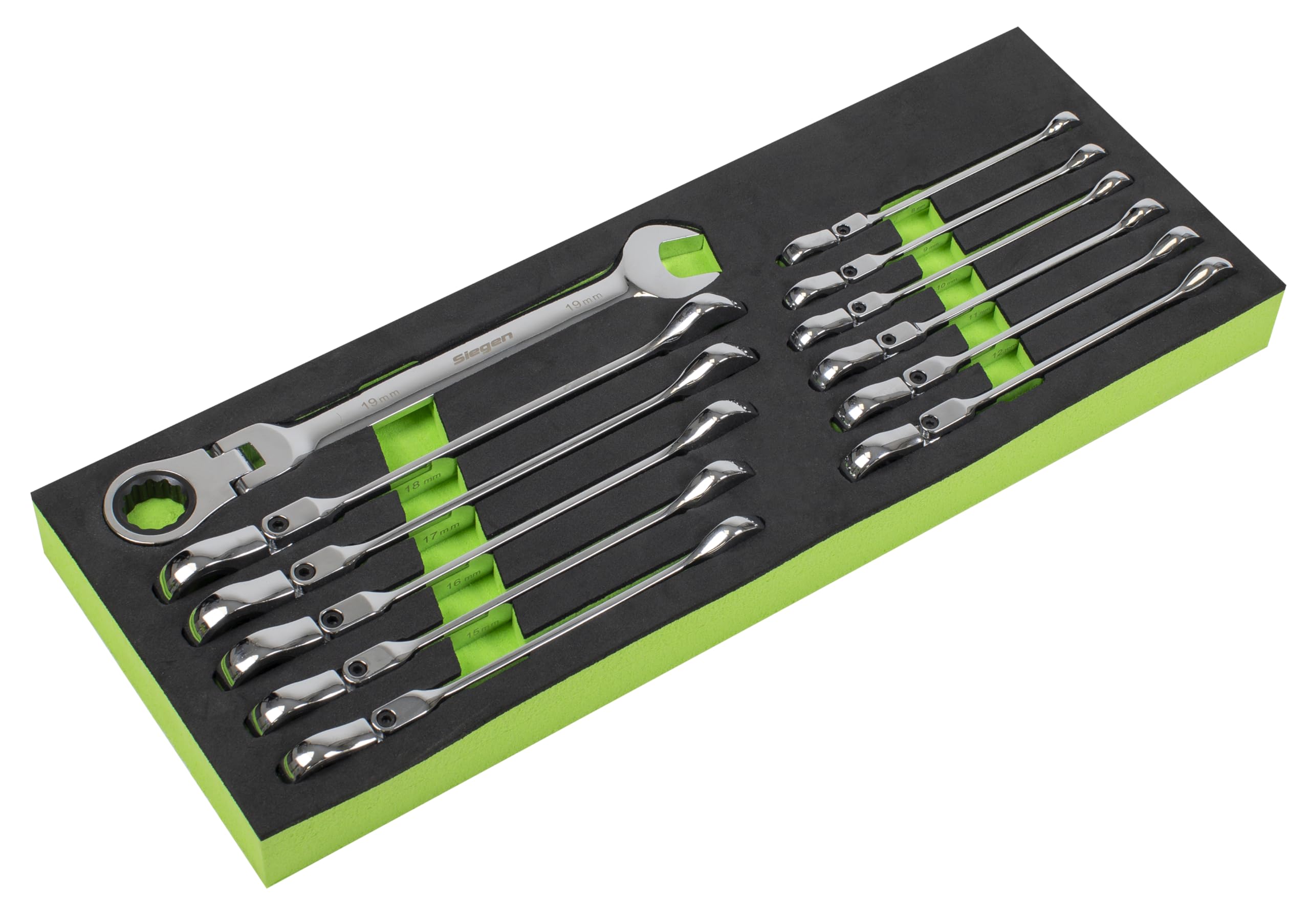 Sealey S0635 Metric Flexible Head Ratchet Spanner Set | 12 Pieces